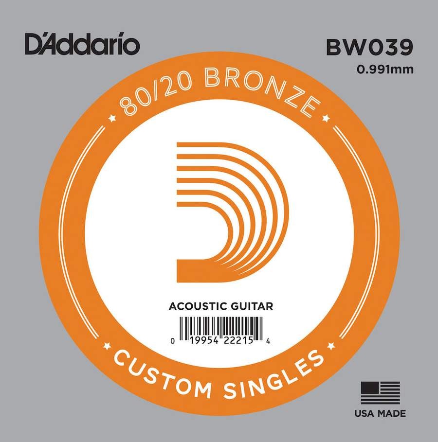 Струна D'Addario BW039 80/20 Bronze .039