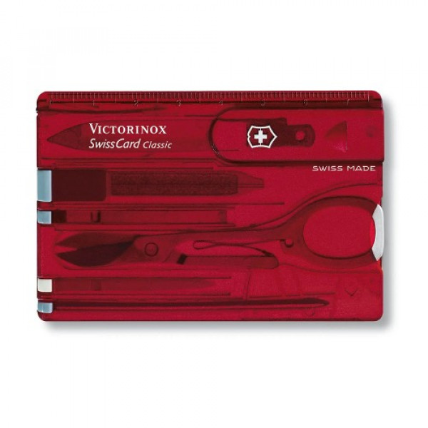 Нож Victorinox SwissCard Transparent Красный (1049-Vx07100.T)