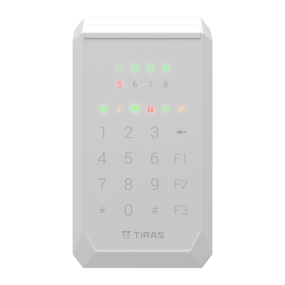 Сенсорная клавиатура Tiras Technologies K-PAD8+ (white) для управления охранной системой Orion NOVA II