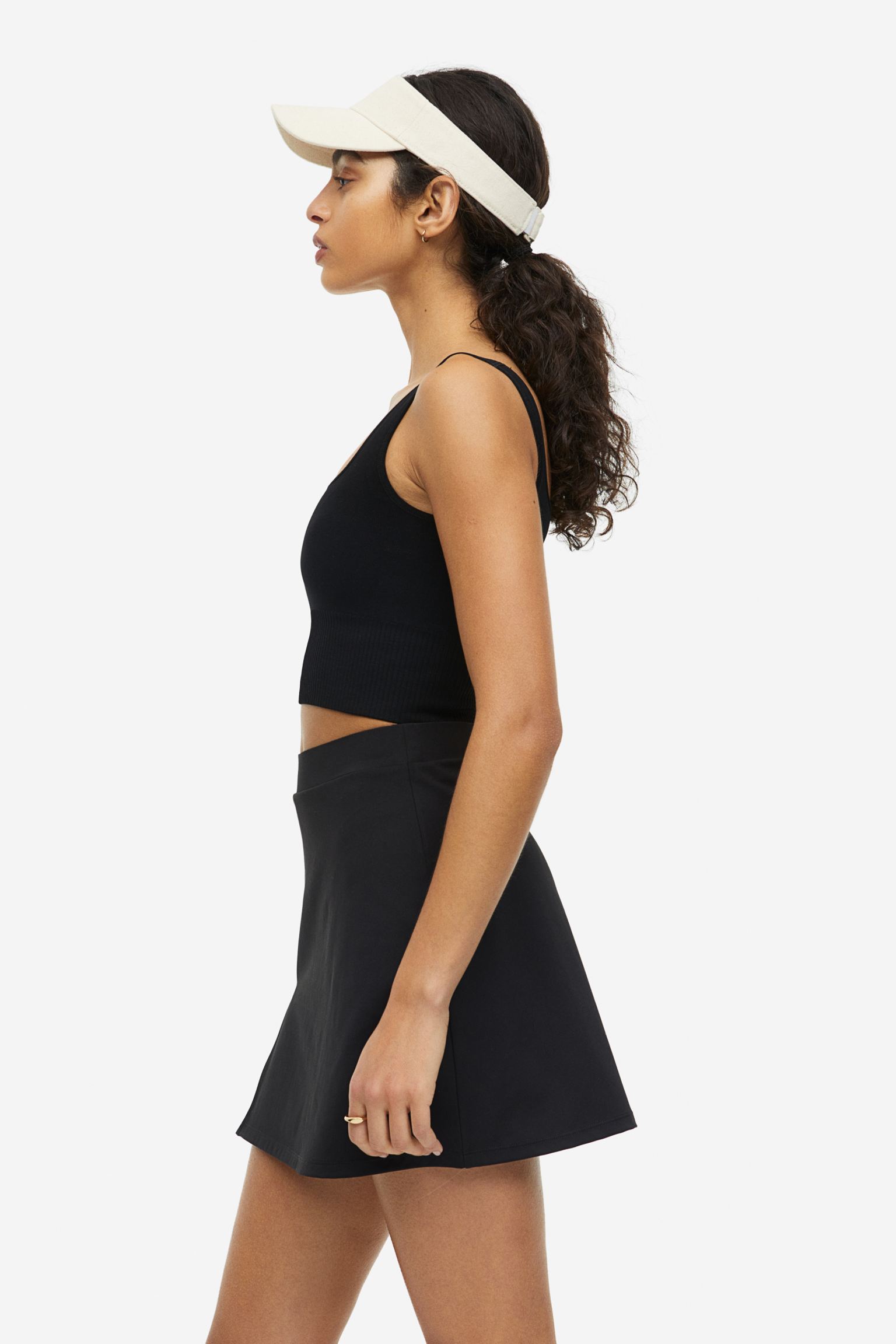 Топ спортивный женский H&M SPORT 1049780 L Черный (2030000290475)