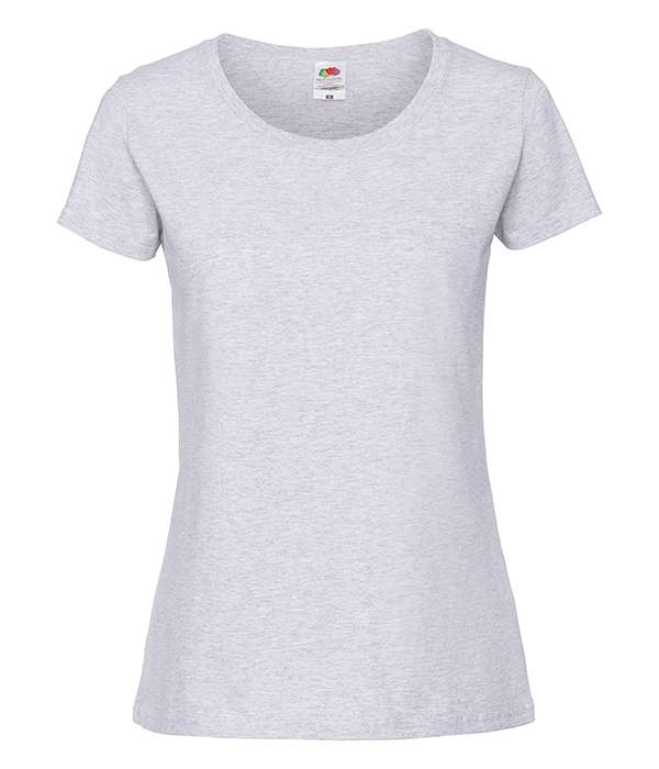 Футболка Fruit of the loom Ringspun Premium T Lady-Fit S Пепельный (61-424-0)