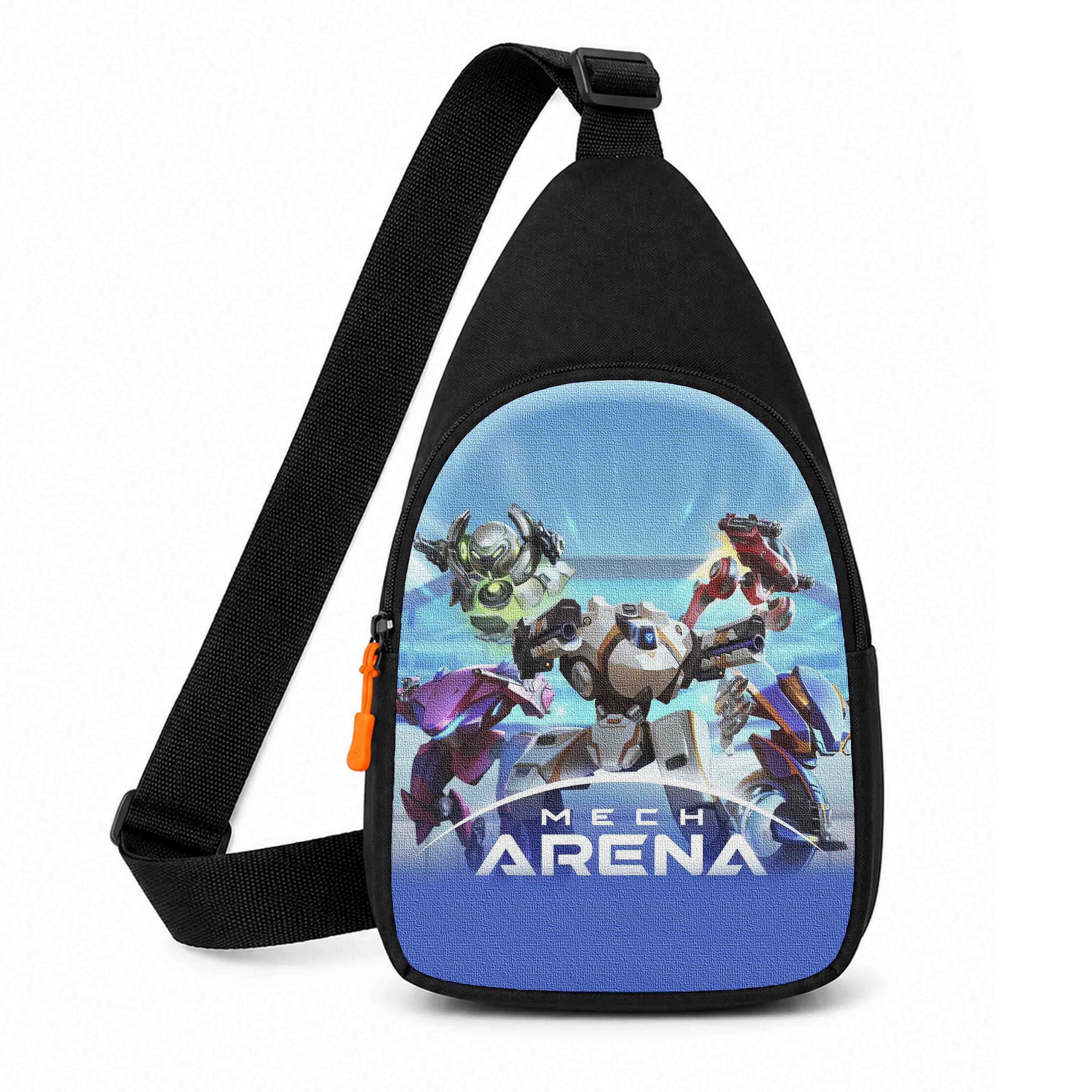 Дитяча сумка-слинг через плече Mech Arena, чорна, водонепроникна, 29×17×5 см