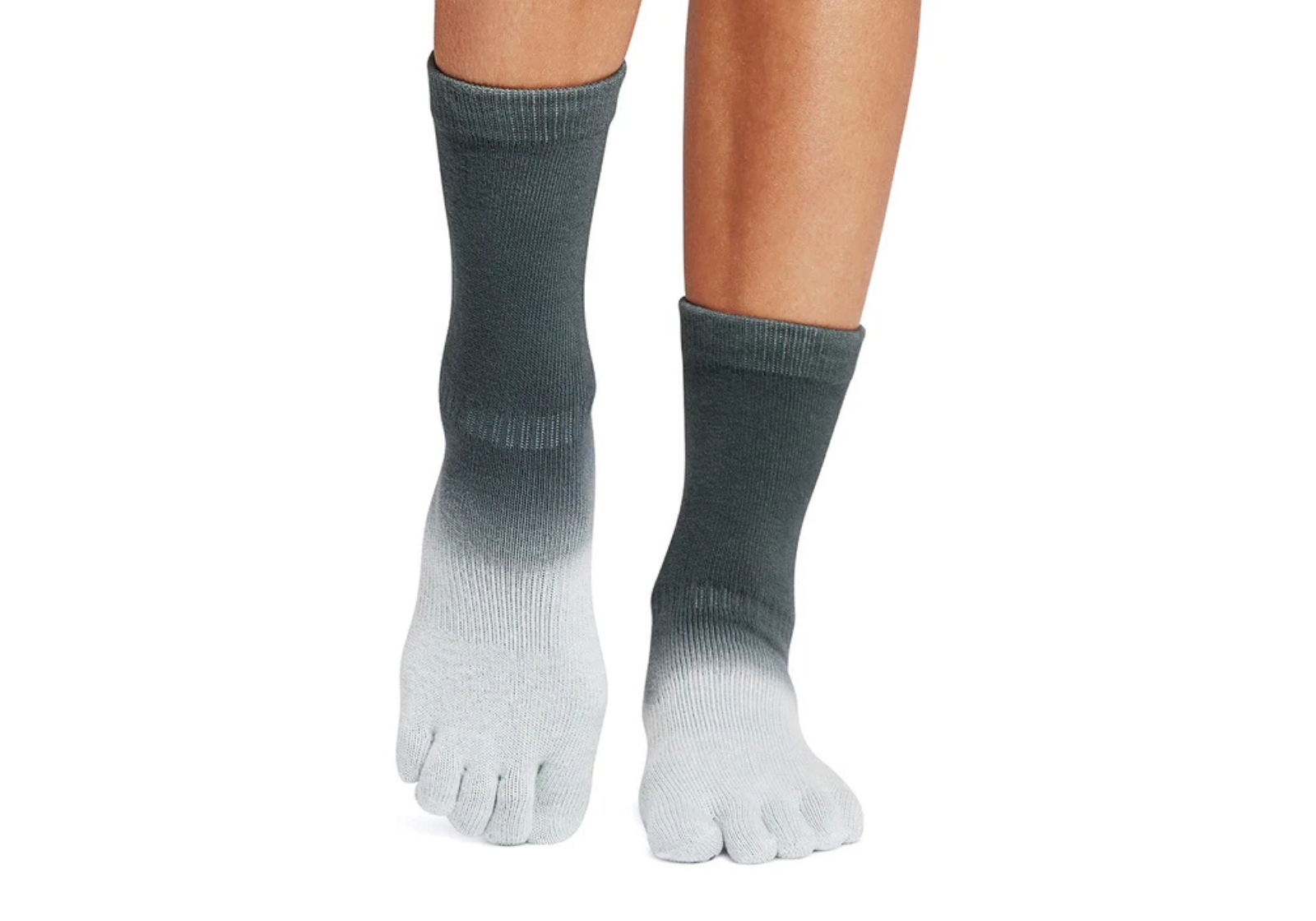 Носки для йоги ToeSox Full Toe Crew Grip Snowpack S 36-38.5 Серый