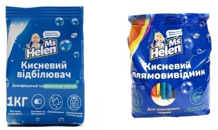 Набор Порошок кислородный Ms Helen универсальный 1 кг и Порошок Кислородный для цветных тканей 900 г