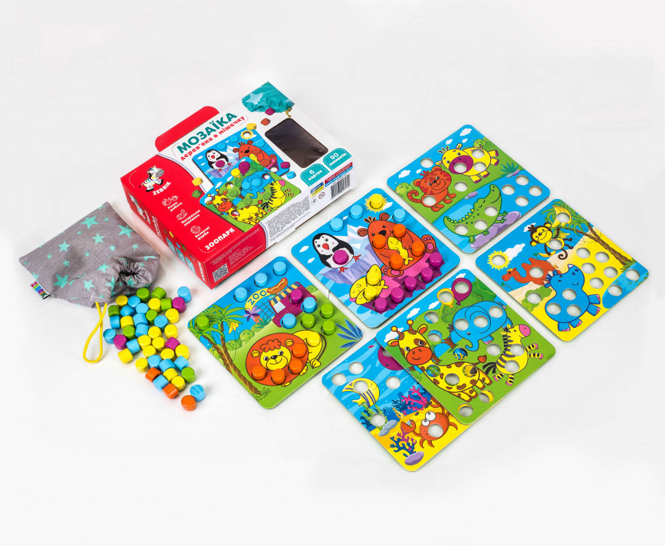 Мозаика деревянная Vladi Toys Зоопарк ZB2002-02