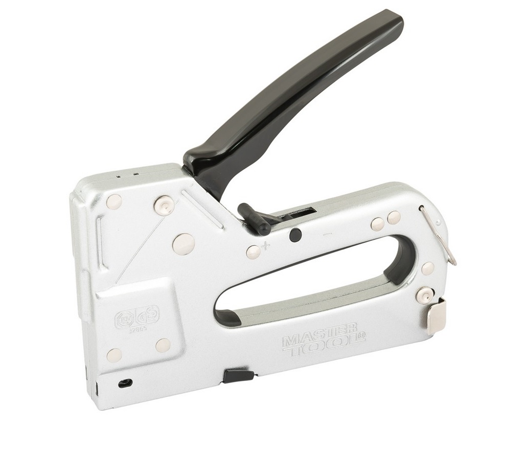 Степлер рессорный MASTERTOOL 3-В-1 скоба R53 4-14мм/R13 6-14 мм/шпилька 14мм Grey (41-0909)