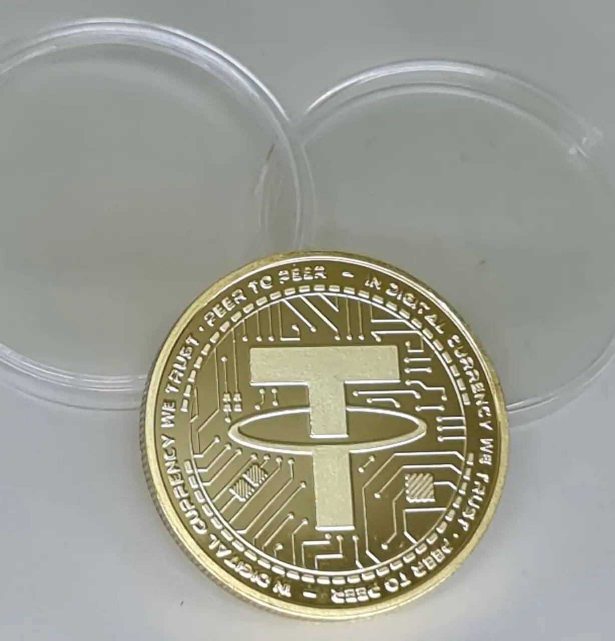 Монета сувенирная Eurs Tether USDT Золотой цвет (USDT-G)