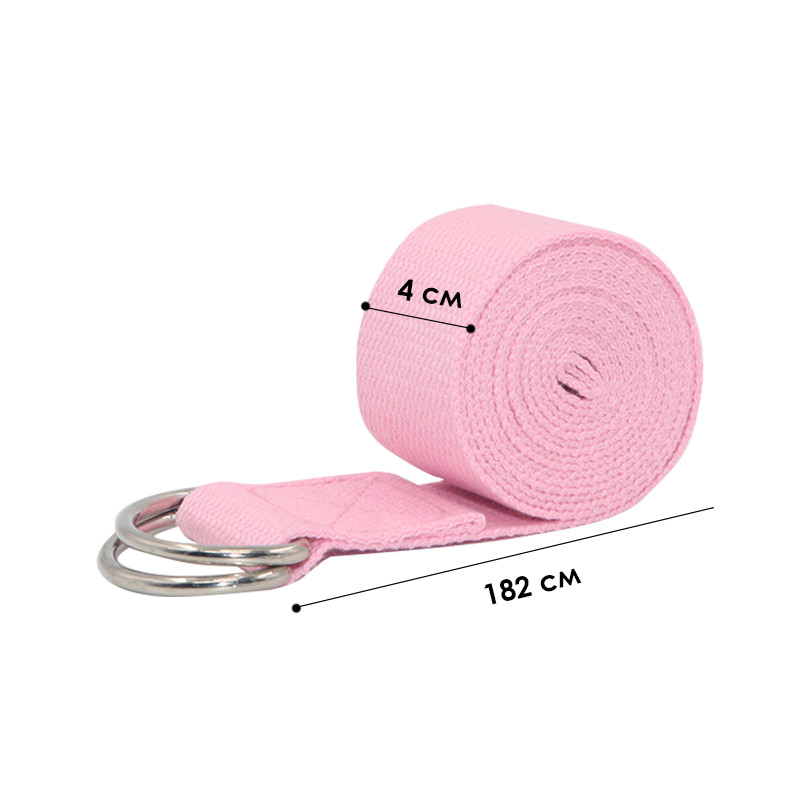 Ремень для растяжки и йоги Lesko DBT-YG112 182 см Light Pink 12003-84390