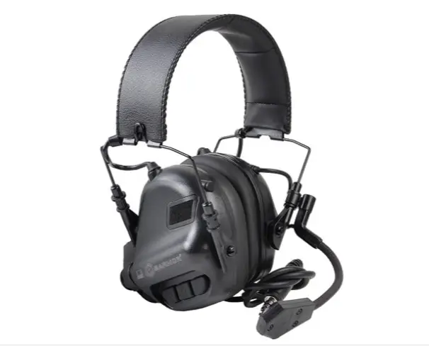 Тактические активные наушники Earmor М32 + крепление чебурашка OPS Core Черный