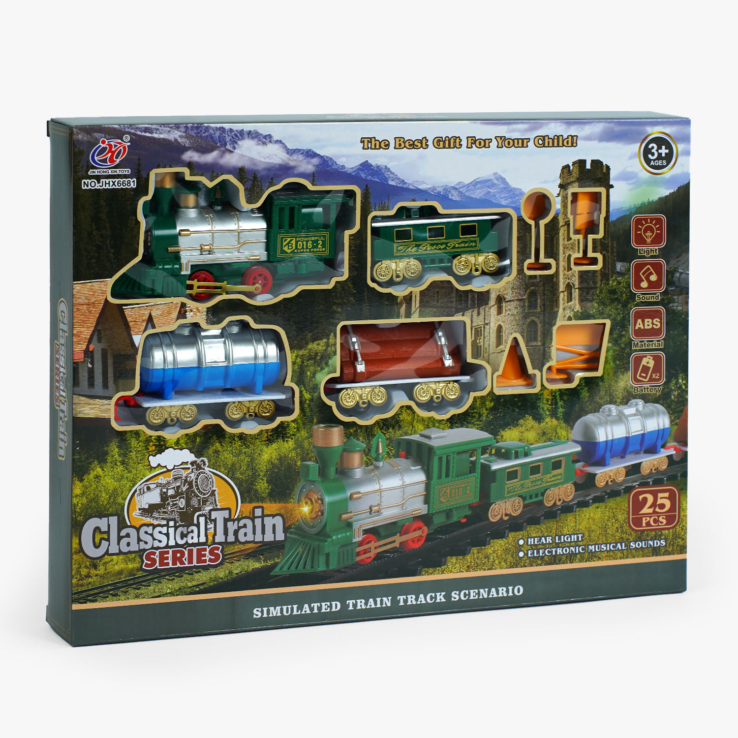 Железная дорога No Brand classical train 25 элементов Multicolor (153742)