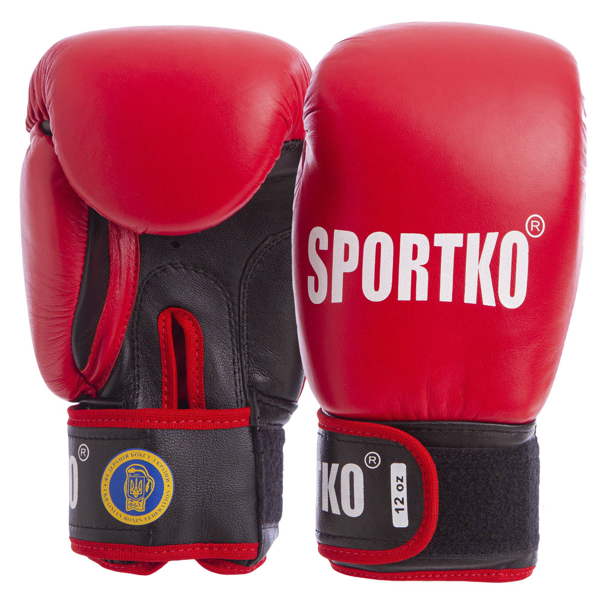 Перчатки боксерские SPORTKO ФБУ ПК1 SP-4705 12 унций Красный