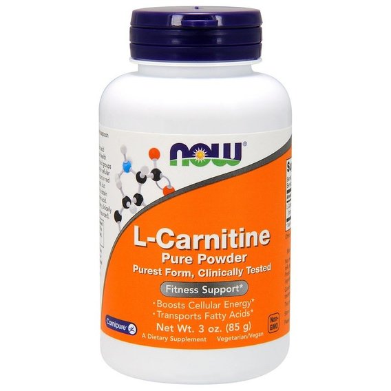 Карнитин NOW Foods L-Carnitine, Pure Powder, 3 oz 85 g /89 servings/ NF0217