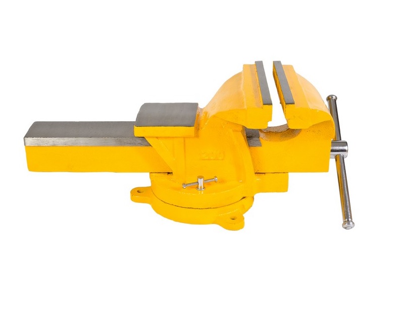 Тиски слесарные настольные поворотные MASTERTOOL 200 мм Yellow (07-0220)