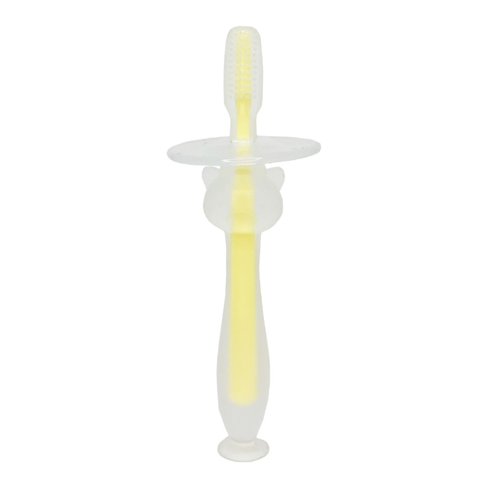 Силиконовая зубная щетка Mumlove Mega Zayka MGZ-0707(Yellow) с ограничителем