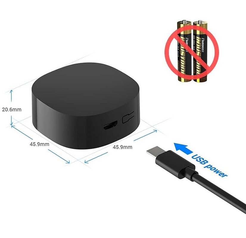 Умный пульт BroadLink RM4 TV Mate с поддержкой ИК-управления (Черный)