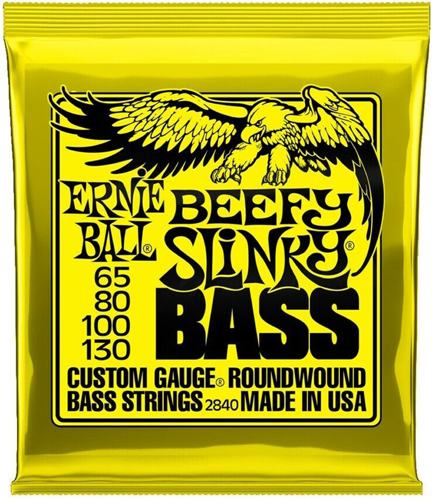 Струны для бас-гитары Ernie Ball 2840 Beefy Slinky Bass Nickel Wound 65/130