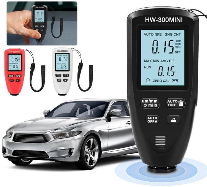Толщиномер краски цифровой Icar HW-300 Mini 0 - 2000 мкм Fe и Nfe Черный (RE050738)