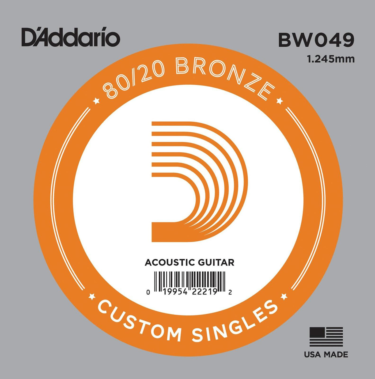 Струна D'Addario BW049 80/20 Bronze .049