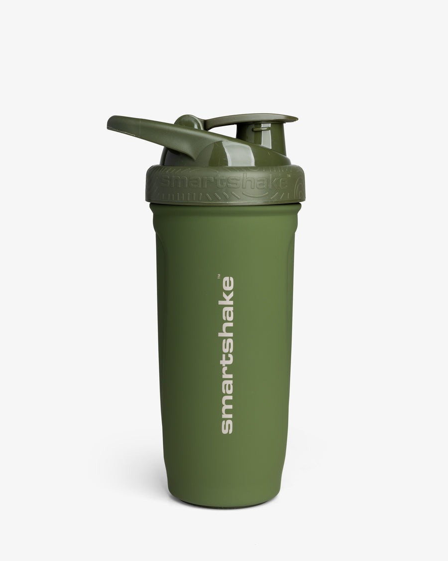 Шейкер спортивный SmartShake металлический Reforce Stainless Steel 30oz/900ml Army Green