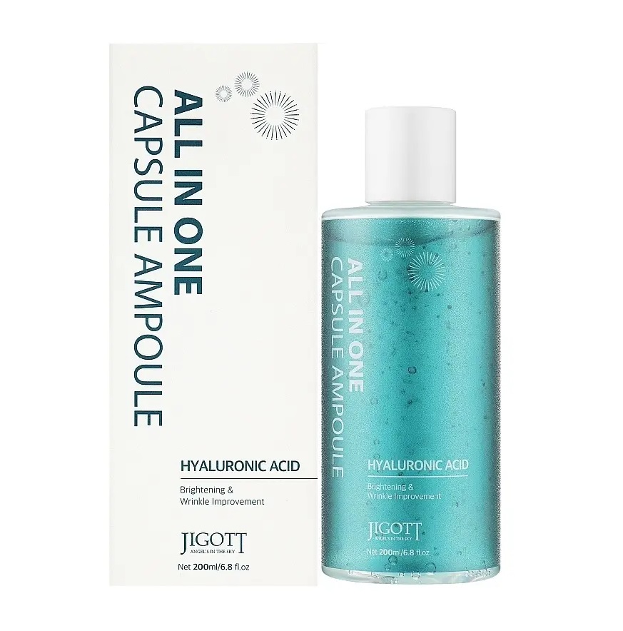 Капсульна сироватка з гіалуроновою кислотою All-In-One Hyaluronic Acid Capsule Ampoule Jigott 200 мл (8809541282560)