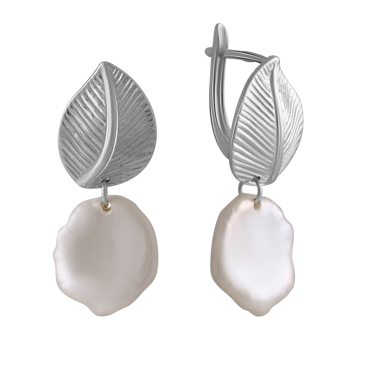 Срібні сережки SilverBreeze з натуральними перлами (2055969)