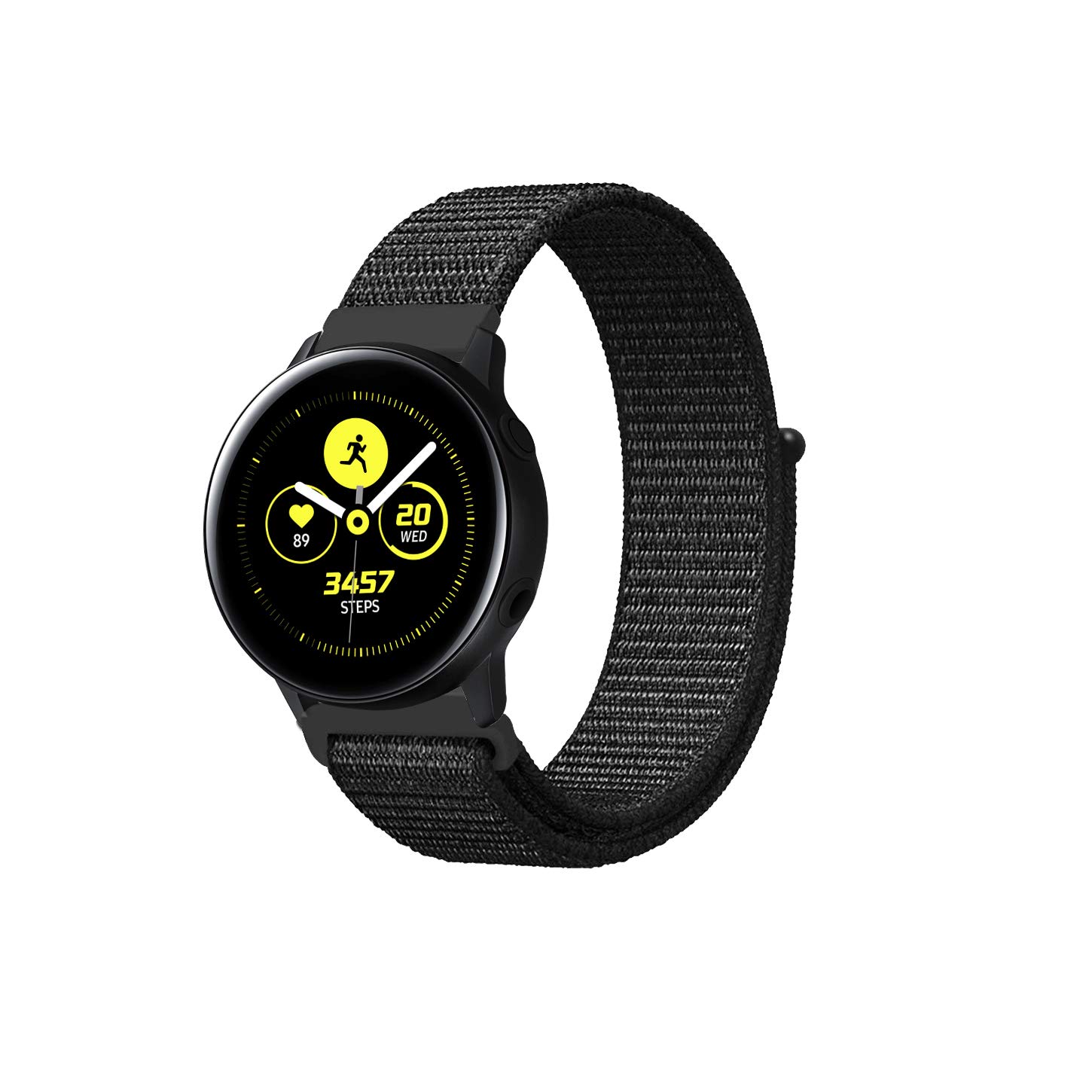 Ремінець BeWatch нейлоновий липучка для Samsung Galaxy Watch Active Чорний (1011301.2)