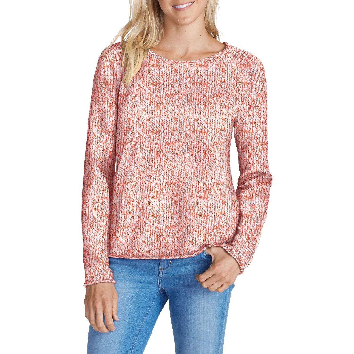 Пуловер Eddie Bauer Women Sweatshirt Sweater - Marl FLAMINGO S Помаранчевий (0034FL-S)