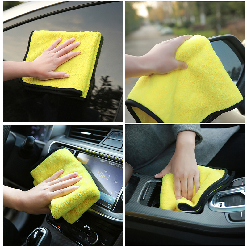 Микрофибровое полотенце для кузова авто Lesko Yellow-Gray 30x30 см