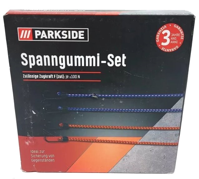 Комплект из четырех крепежных резинок с крючками Parkside (IAN384232)