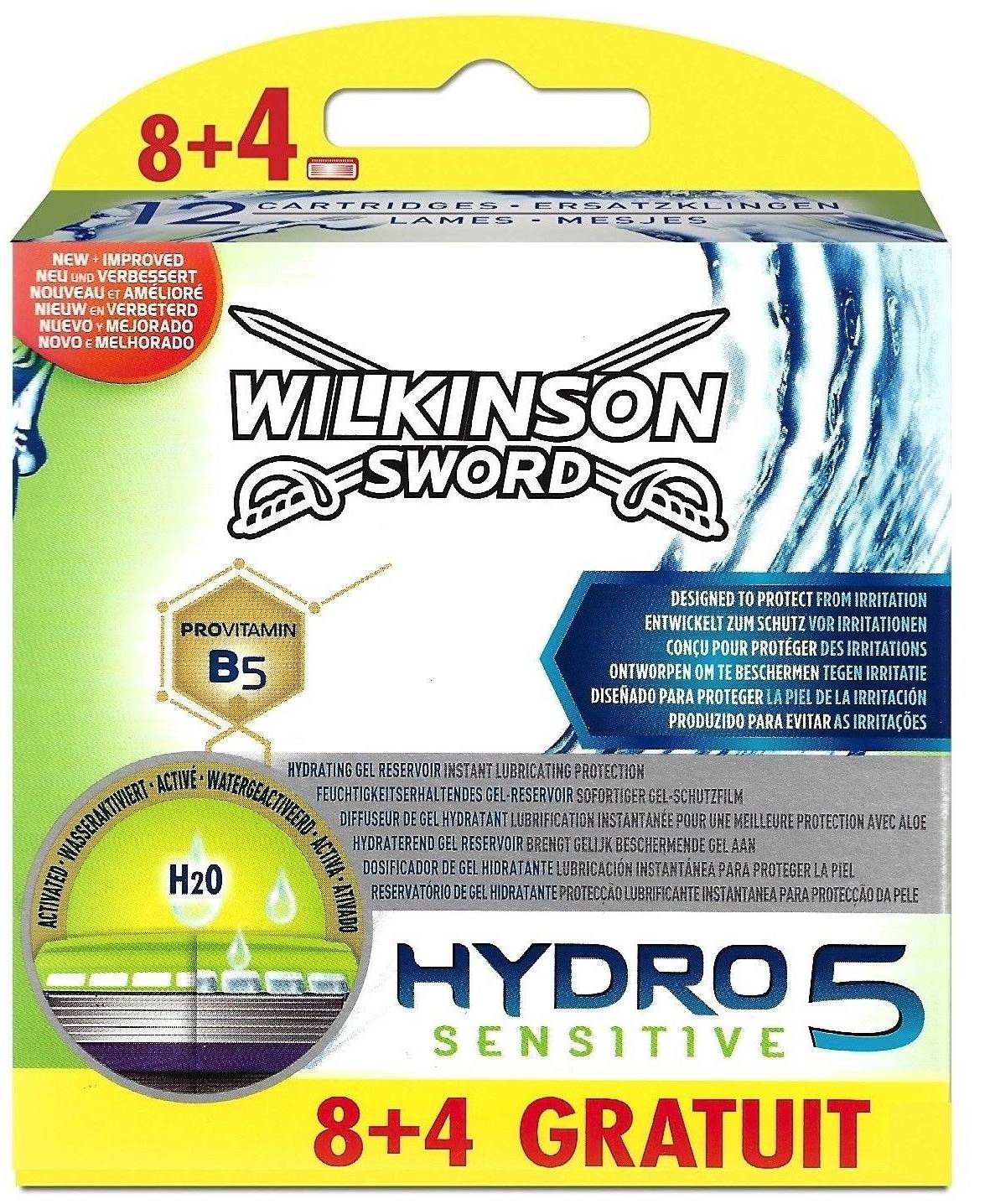 Змінні касети для гоління Wilkinson Sword Hydro 5 Sensitive 8+4 шт (1045)