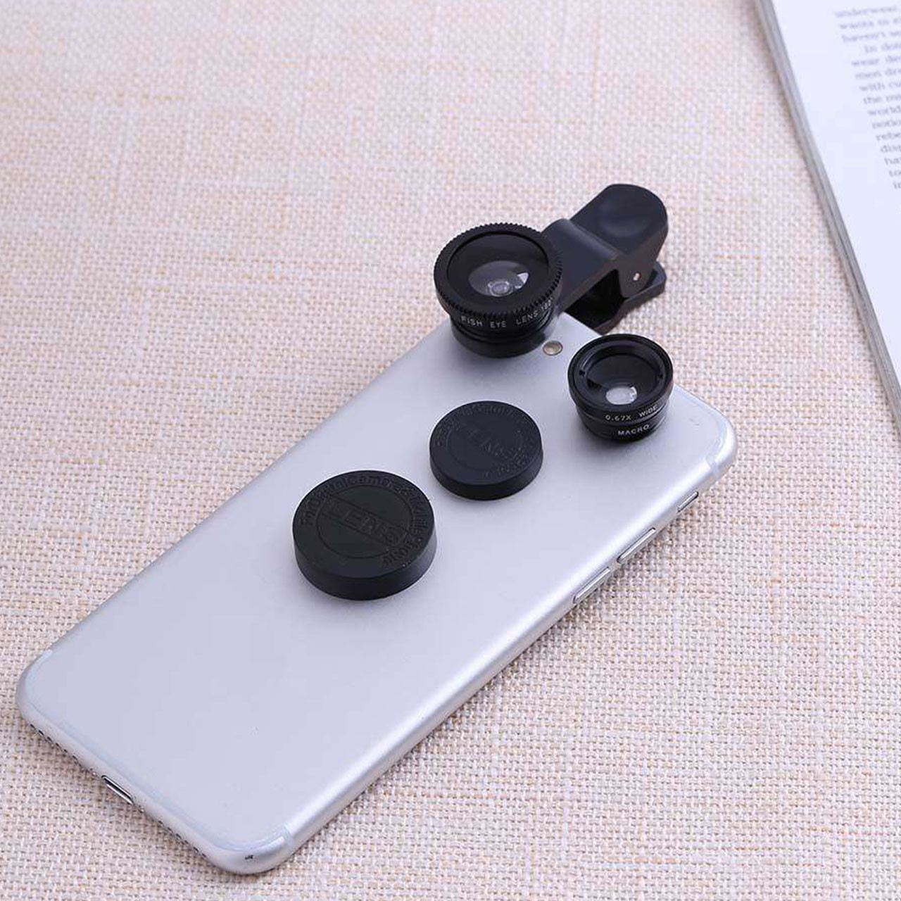 Объектив для смартфонов Primo Lens 3 в 1 Macro съемка рыбий глаз объектив-конвертер Черный