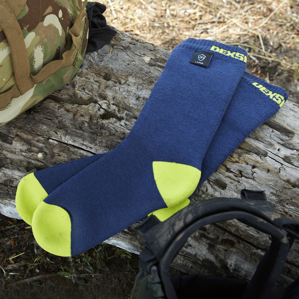 Шкарпетки водонепроникні Dexshell Ultra Thin Crew NL Синьо-жовтий XL 47-49