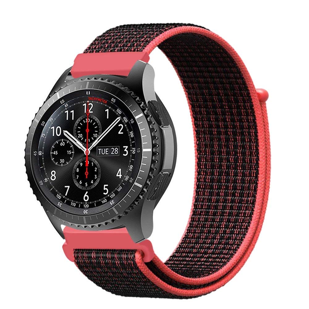 Ремешок BeWatch для Samsung Galaxy Watch 42| Galaxy Watch 3 41 | Active | Active 2 нейлоновый 20мм липучка Коралловый (1011339)
