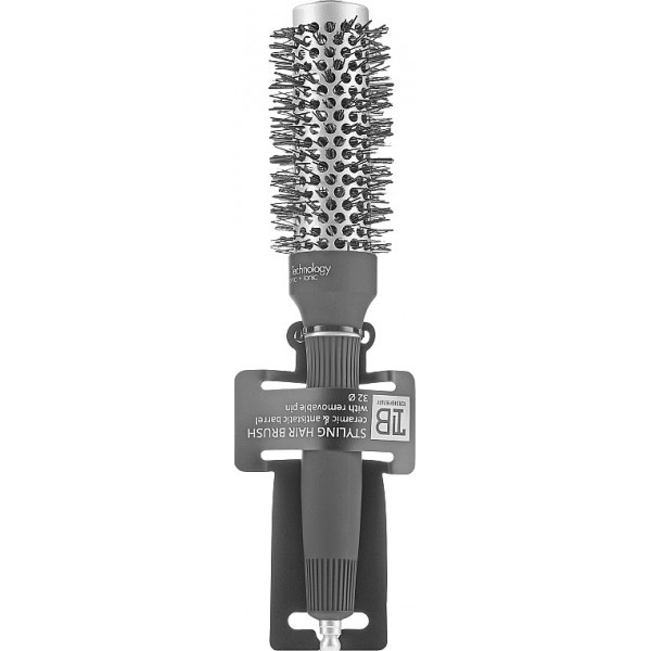 Керамическая круглая щетка для волос Lussoni Hr Styling Brush With Pin 32 мм Серый (5903018916705)