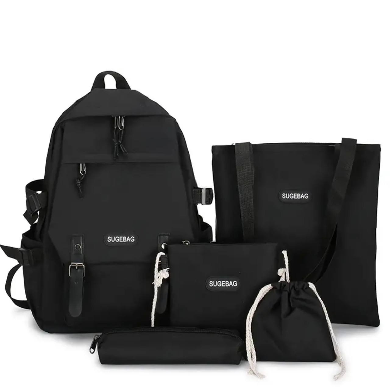 Рюкзак школьный для девочки Hoz Sugebag 5 в 1 41х30х14 см Черный (SK001646)