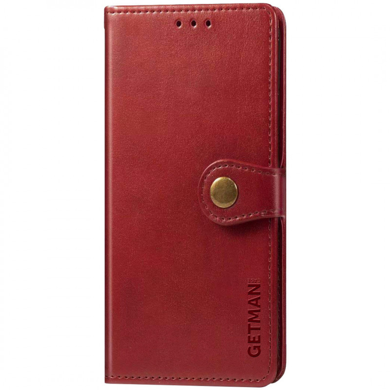 Кожаный Чехол книжка GETMAN Gallant (PU) для Xiaomi Redmi Note 10S (Красный) 1126121