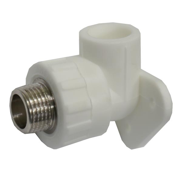 Угол монтажный PP-R Santan 20х1/2" с наружной резьбой, белый