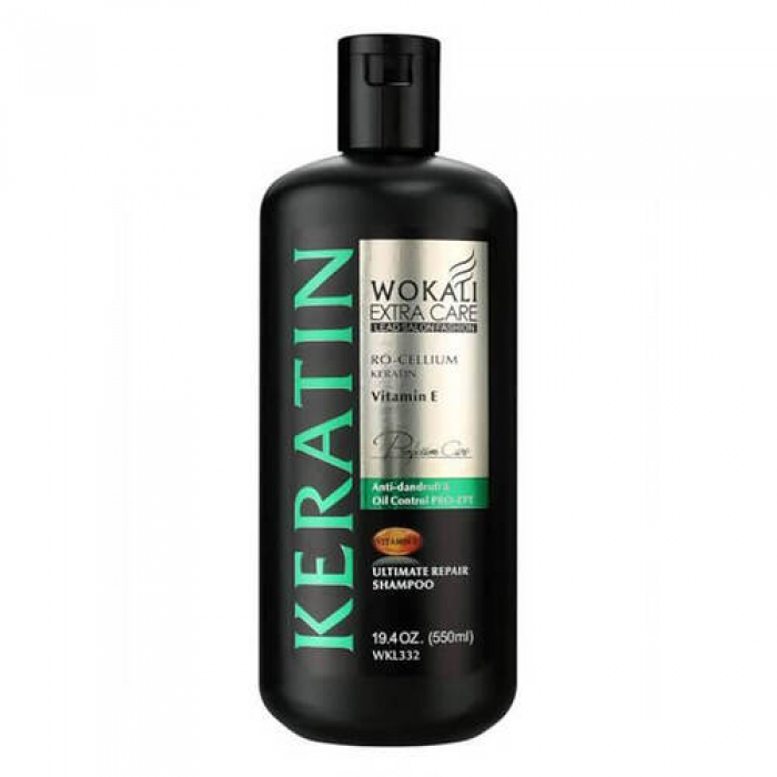 Шампунь для волос Против перхоти Wokali Keratin Ultimate Repair Shampoo 550мл