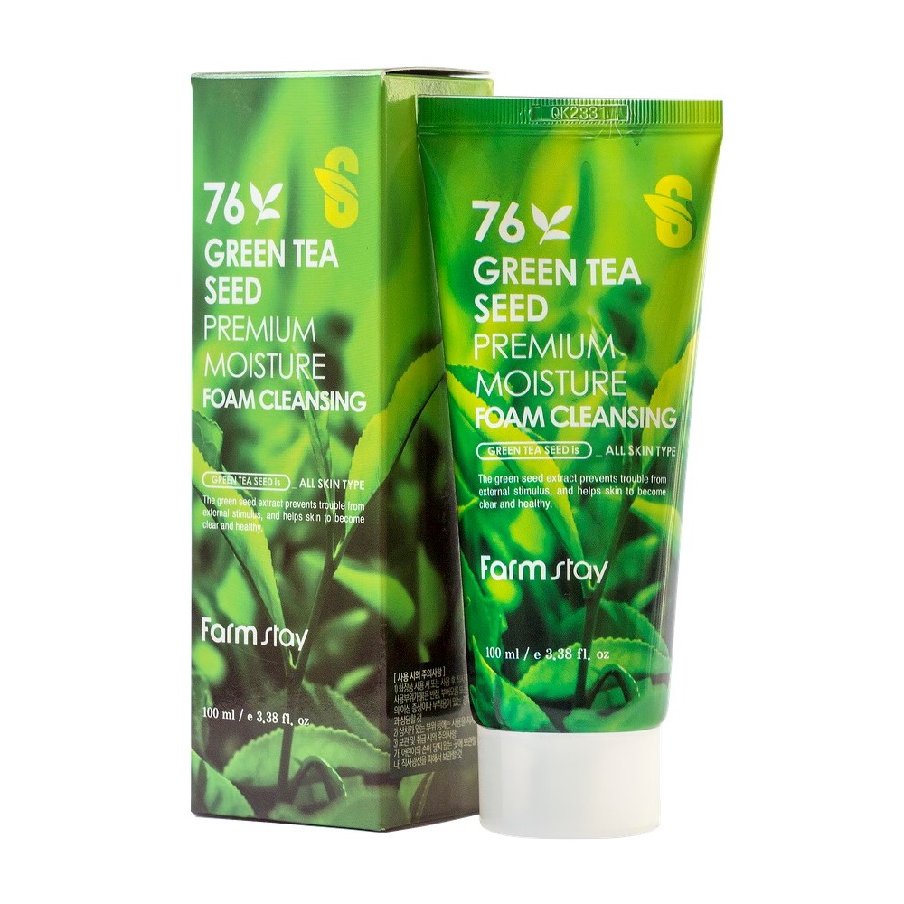 Очищаюча пінка з насінням зеленого чаю 76 Green Tea Seed Premium Moisture Foam Cleansing FarmStay 100 мл