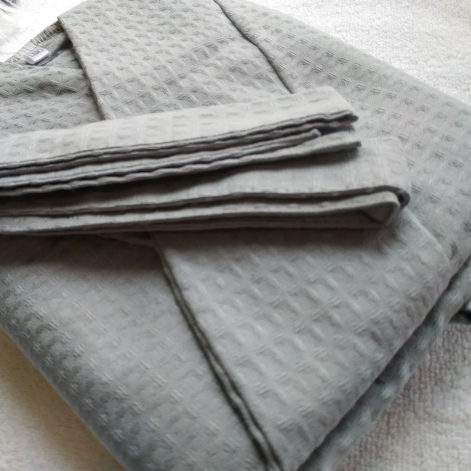 Вафельний халат Luxyart Кімоно розмір (50-52) L 100% бавовна кави (LS-3356)