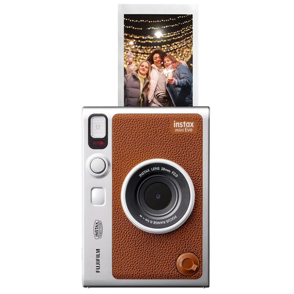 Подарочный набор камера Fujifilm Instax Mini EVO/Фотобумага 100 шт/Чехол/Фотоальбом 108 фото Коричневый