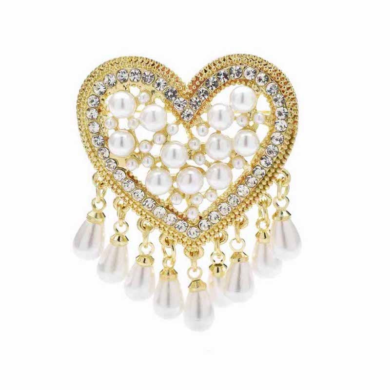 Брошь BROCHE Cердце белая BRBF113347