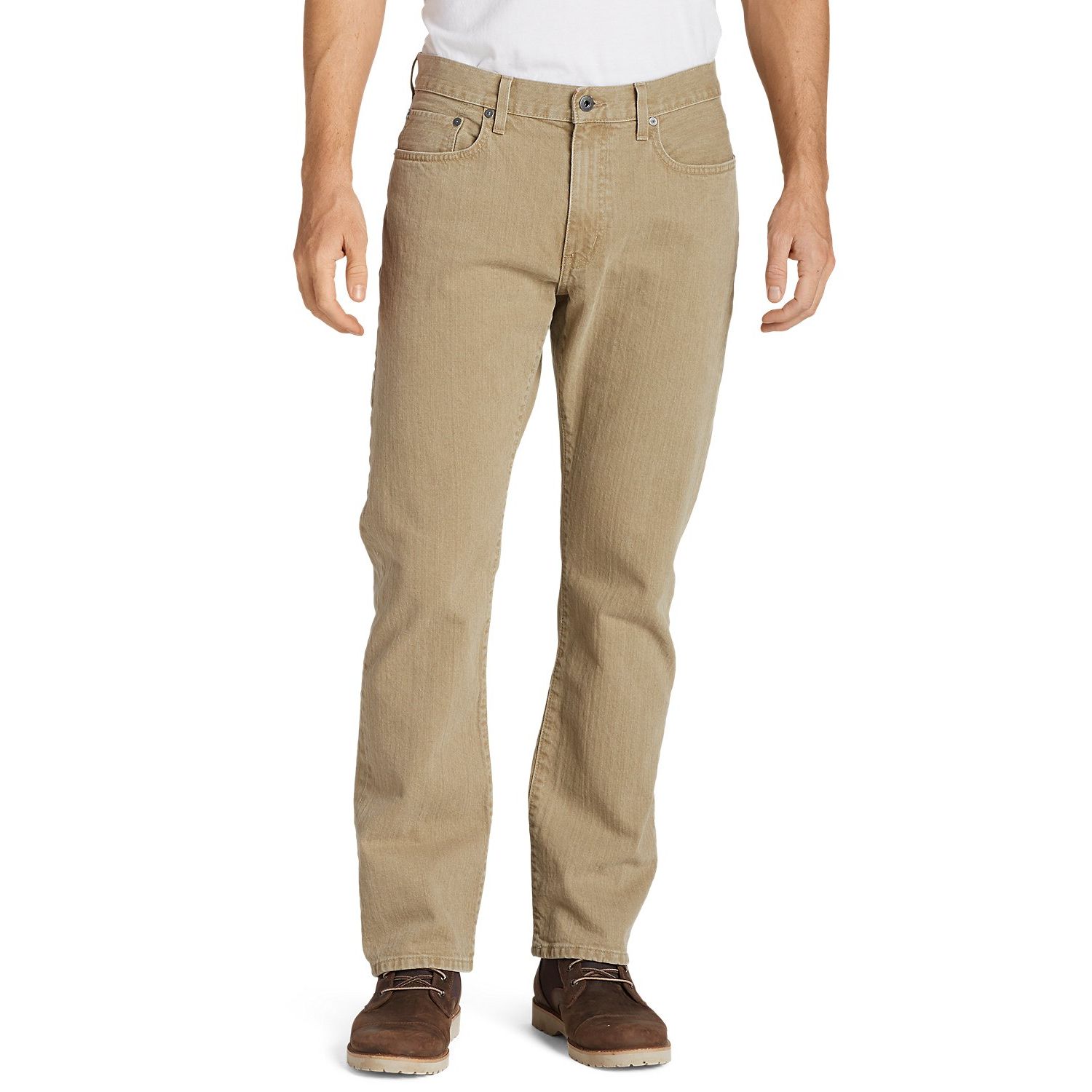 Джинси Eddie Bauer Flex Jeans Straight Fit KHAKI 34-32 Бежеві (6500KH-34W 32L)
