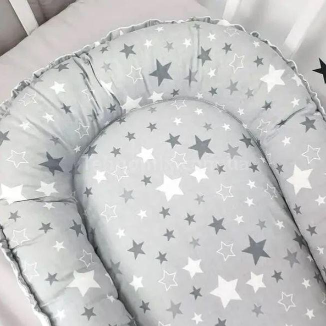 Подушка для младенцев RIAS NJ-0010 с сеткой 70x30см White-Grey
