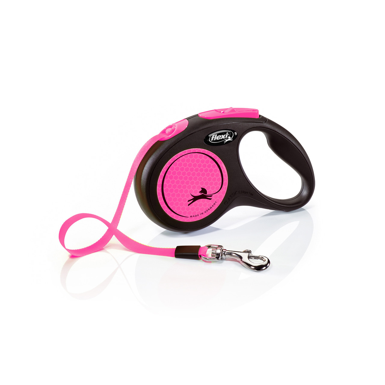Поводок рулетка для собак мелких и средних пород Flexi New Neon S 5 м до 15 кг розовый