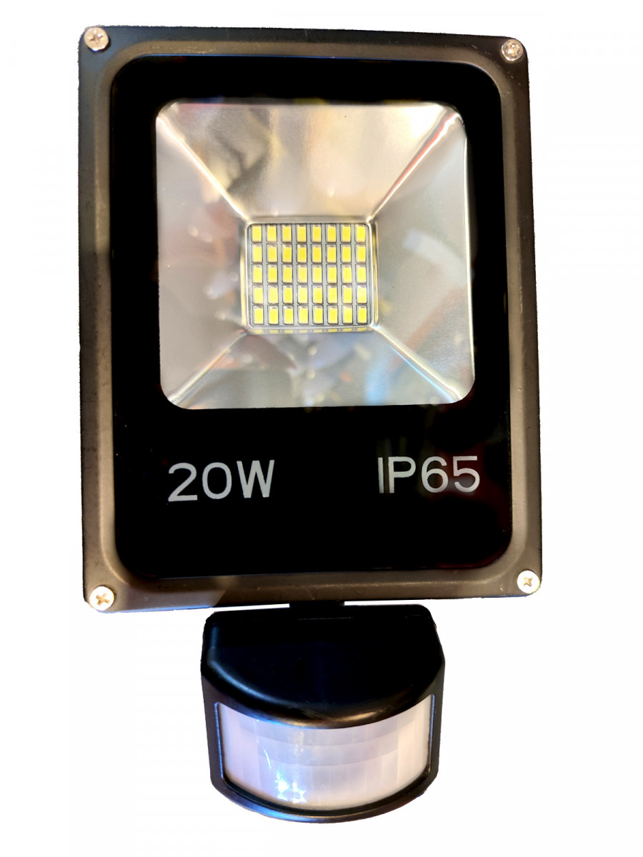 Прожектор с датчиком движения Brille LED IP65 20W HL-15 Черный L123-018