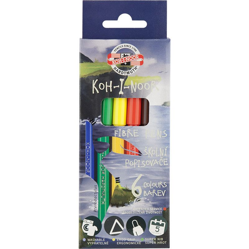 Набор фломастеров Dino 6 шт KOH-I-NOOR (1002/6)