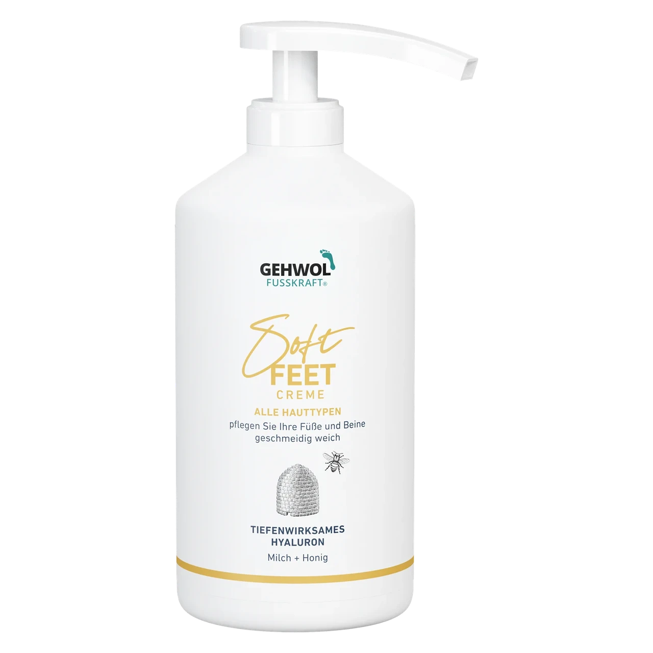 Шовковий крем для ніг Gehwol Fusskraft Soft Feet Молоко та мед 500 мл