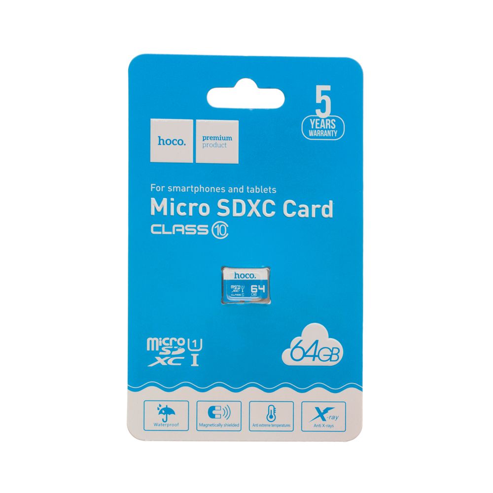Карта памяти MicroSDXC Hoco 64gb 10 Class Синий