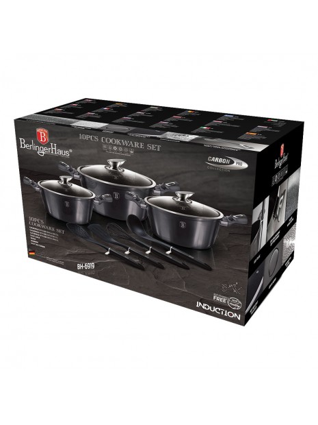 Набор посуды 10 предметов Berlinger Haus Metallic Line Carbon Pro Edition (BH-6919)